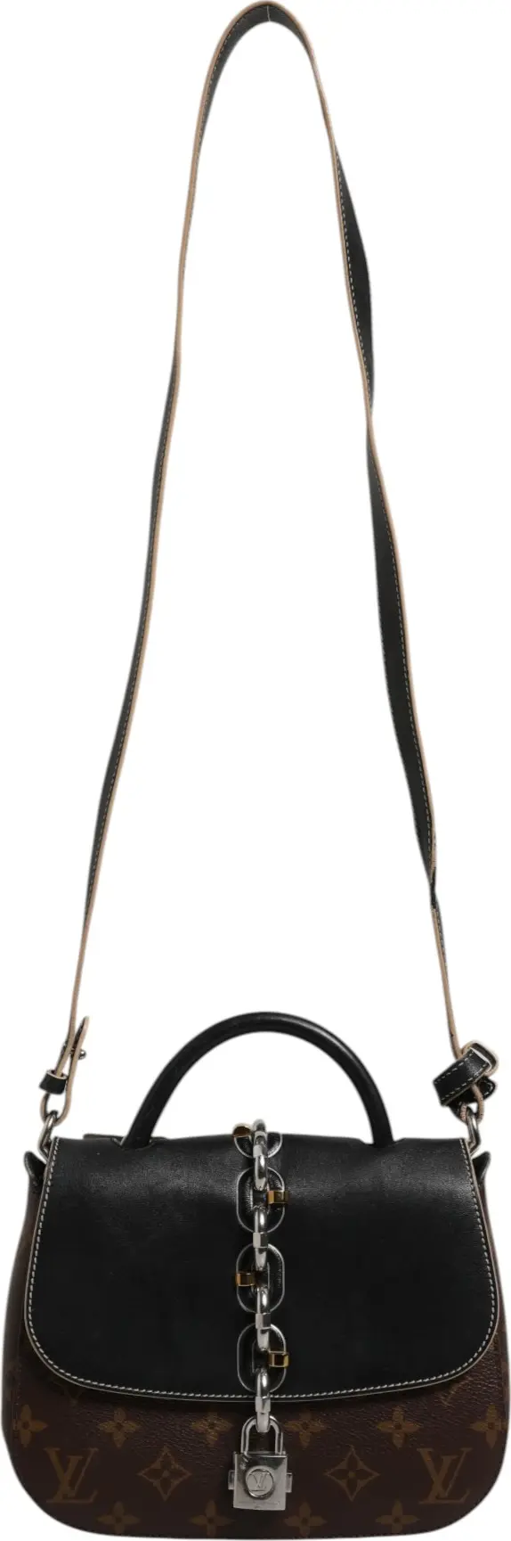 LOUIS VUITTON Calfskin Monogram Chain It Bag PM Black